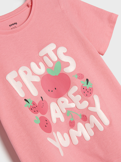 Kidswear graphic design, playful fruit with puff print fashion design fashion graphic designer graphic design illustration art kidswear magdalena illustration magdalena żołnierowicz print design