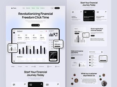 Fintech Landing Page Design clean ui finance financial dashboard financial management fintech design fintech landing page fintech platfrom fintech ui fintech ui design fintech website gradient ui landing page design landing page ui online finance uiux uiux designer webapp website ui