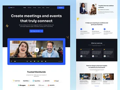 Webinar Platform UI – Modern & Engaging Design businesswebsite cleanwebdesign creativewebdesign designinspiration eventplatformui landing page landingpagedesign modernui productdesign responsivewebdesign saaswebsite uidesign uiuxdesign uiuxinspiration uxdesign virtualeventplatform webdesign webinarui websiteinspiration