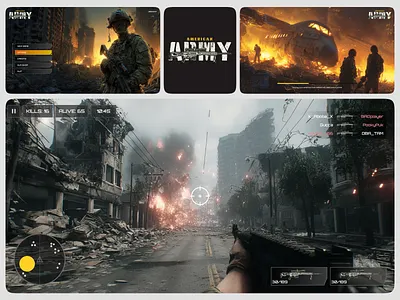 Shooting Soldier Game UI Concept clean ui futuristic design game design game ui game ui ux gaming gaming design gaming interface shooting game soldier game ui ui design zombies game