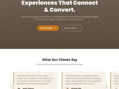A simple vintage style UX Agency website design Hero Section design figma ui user experience ux wesbite