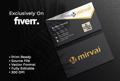 Black and Gold Business Card Design ads design biz card branding business card design graphic designer graphic wing name card post card social media post design