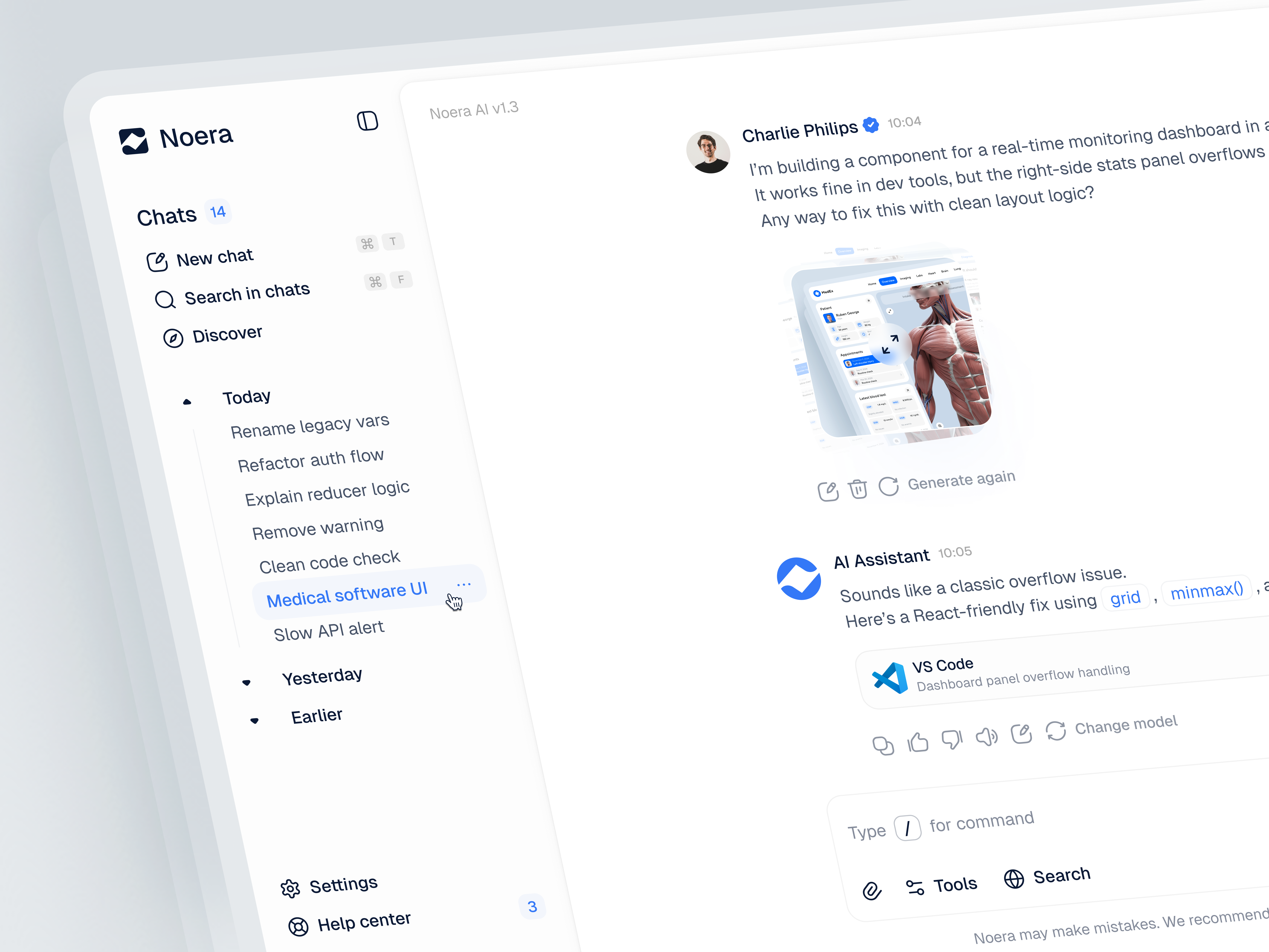 Example of Noera — AI Assistant Website