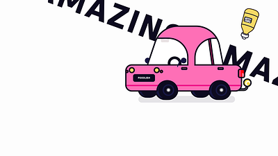 Cute car — animation branding for our website 2d after effecrs animation branding car graphic design illustration lottie motion graphics rainbow turbo polish vector