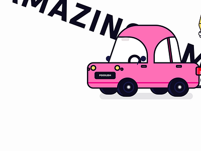 Cute car — animation branding for our website 2d after effecrs animation branding car graphic design illustration lottie motion graphics rainbow turbo polish vector