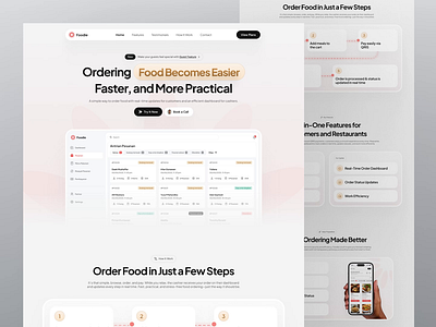 Foodie - Animation Landing Page agency landing page agency web design animation branding dashboard design dribble best shot food graphic design illustration landing page logo motion graphics red ui uiux