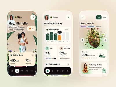 Wellness & Fitness Tracking App app app design design fitness fitness app health mobile mobile app nutrition ui ux wellness yoga