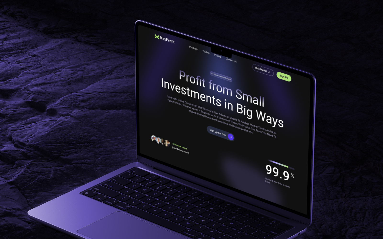 MaxProfit - Fintech Trading Mobile & Web Design app branding graphic design ui ux