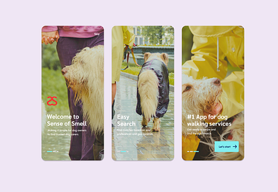 Sense of Smell: Dog Walking App app branding graphic design mobile design ui