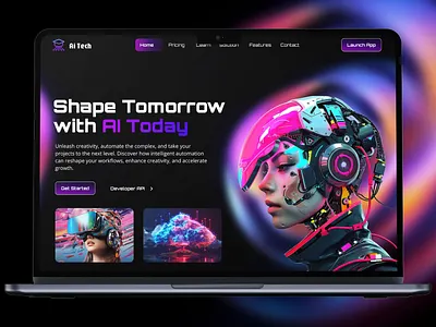 Next-Gen AI Web Design with Futuristic Aesthetics visualdesign