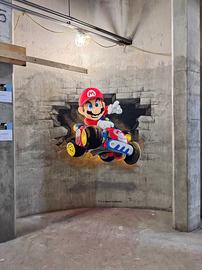 Mario Kart Chalk Mural chalk chalk art chalk artist chalk mural concrete fan art grain silos illustration mario bros. mario brothers mural nintendo pastel pastels soft pastels street art wall art wall mural