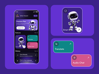 App AI Chat - Mobile Application UI ai ai chat app app design design ui uidesign uiux ux