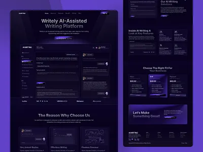 AI Writing Landing Page Design ai ai application ai design ai landing page ai platform ai startup ai tool ai website animation artificial intelligence ecology energy website green energy website landing page renewable energy uiux web design wind energy