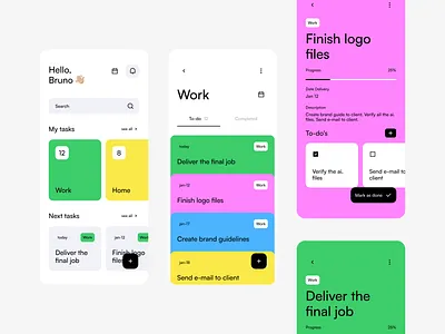 App Design: Task appdesign mobileappdesign productivityapp taskapp uidesign uiux uxdesign workflow