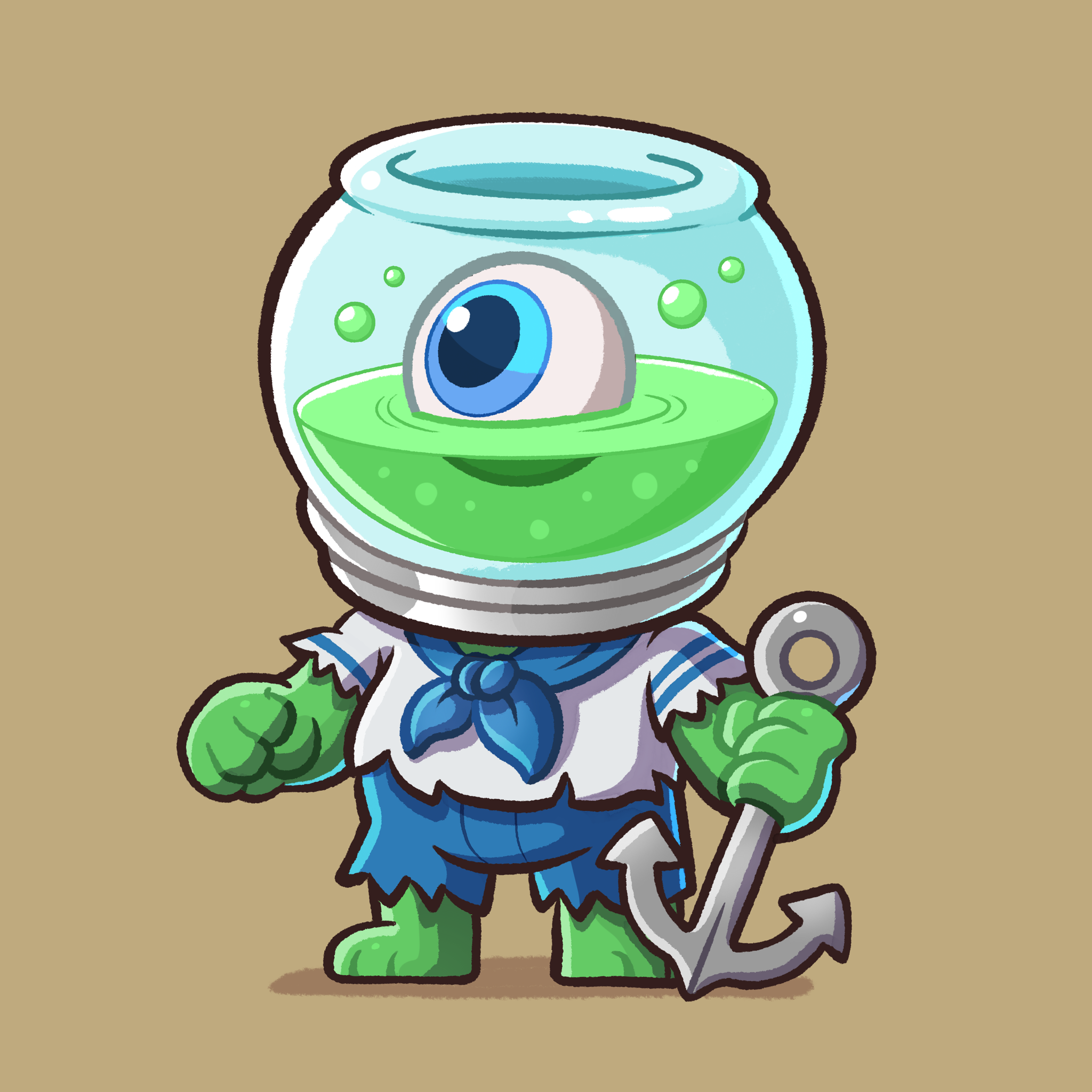 Aqua Sailor cartoon character character design digital art drawing eyes haloween illustration sailor
