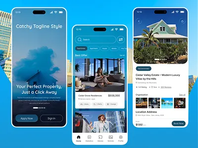 Real Estate Mobile App Design app design appdesign booking chart fireart home screen house ios listing management mobile app mobile app real estate design modern product design property real estate real estate app real estate mobile app rent uiux