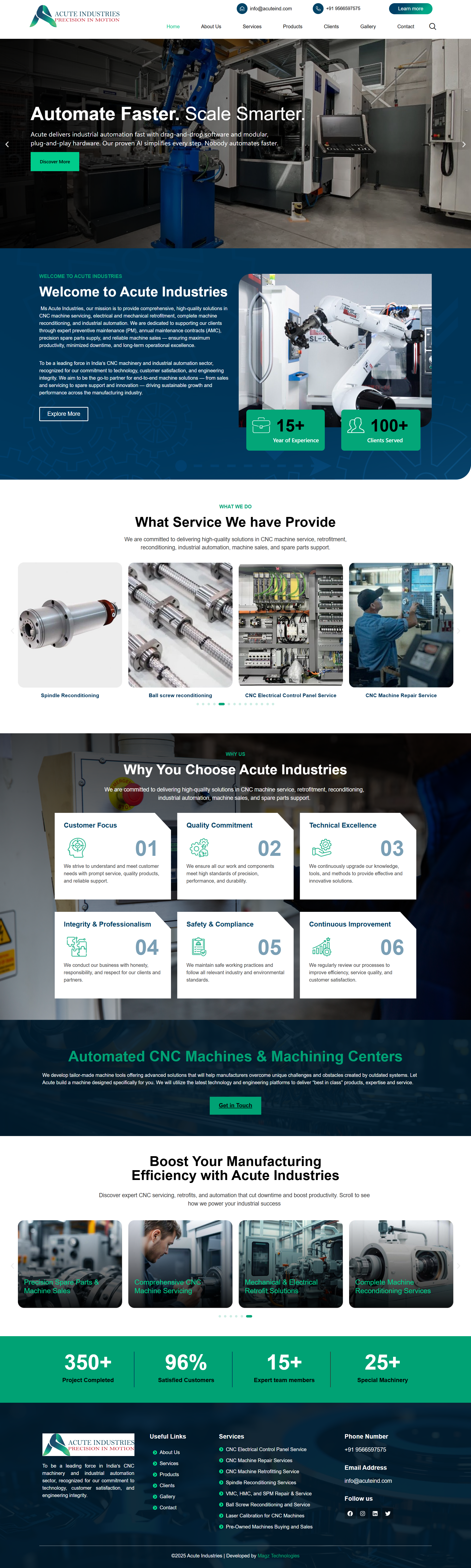 Automation CNC Website design industries ui web webdesign webdeveloper wordpress