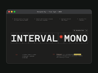 TT Interval — Modern Grid Perfect Monospace branding clean design display font elegant font font family free download graphic design illustration logotype modern monospace poster typographic rhythm
