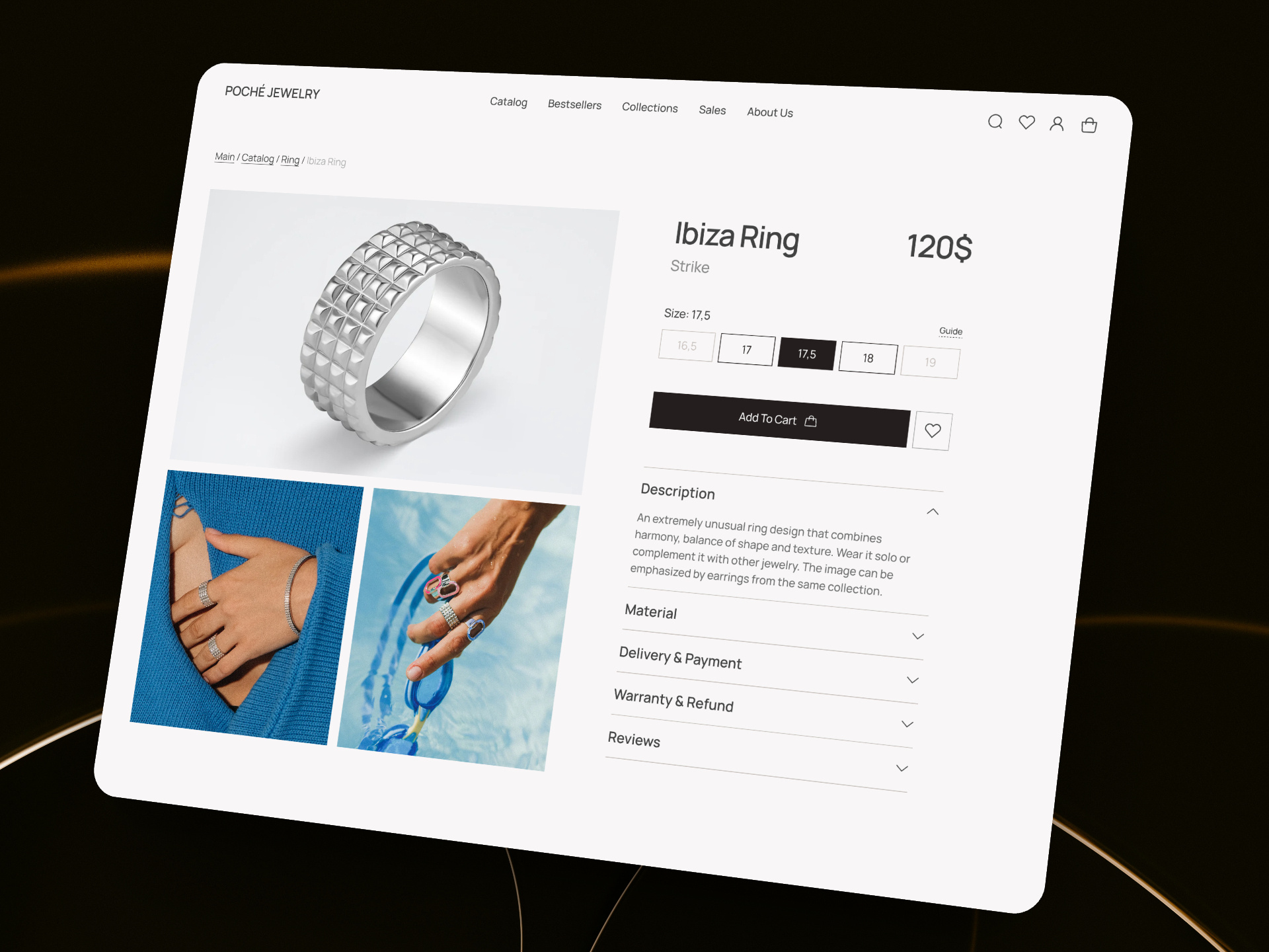 High-Converting Shopify Jewelry E-commerce Design appdesign ecommerce jewelry jewelrystore product productpage redesign shopify store ui uidesign uiuxdesign web webdesign website