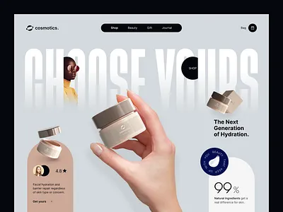 Сosmotics Website design interface product service startup ui ux web website