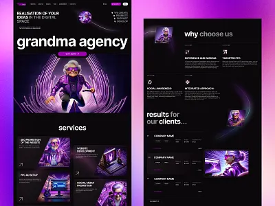 Grandma Agency. Corporate website. ai design graphic design typography ui ux webdesign website