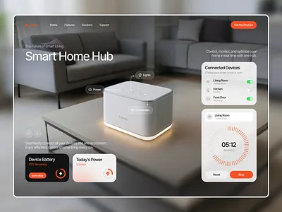 Smart Home Hub - Web Design bento creative website dashboard design agency device control landing page modern website product design smart home tech landing page tech website technology website ui ux web design