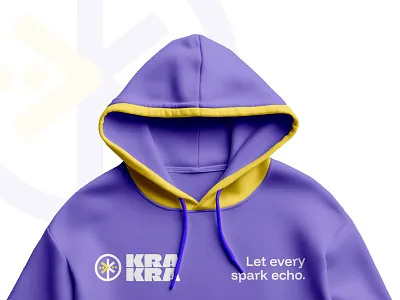 KraKra • Hoodie branding hoodie jacket logo logo design purple visual visual identity yellow