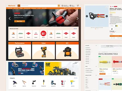 Mechanix Tools - E-Commerce Website Design amazon car tools clean ui ecommerce mechanic metal online store pdp plp product page retail design tinkering tools ui ui ux webshop wood