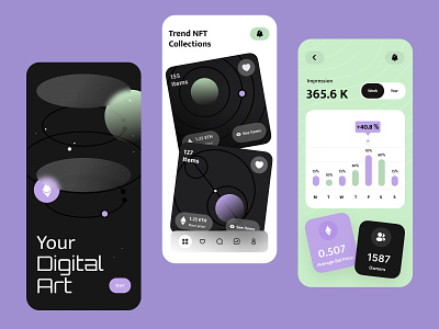 NFT assets - Mobile app app app design crypto crypto art crypto currency crypto wallet cryptoart mobile app mobile app design mobile design mobile ui nft