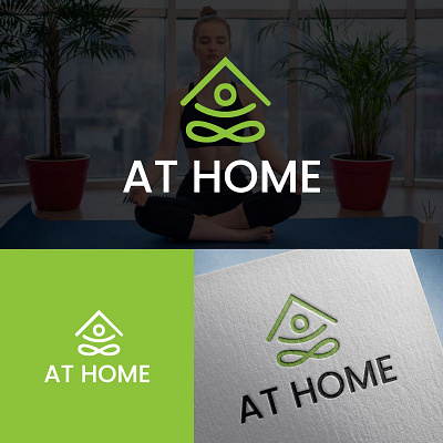 Yoga "AT HOME" logo and branding brand style guide branding graphic design identity logo ui