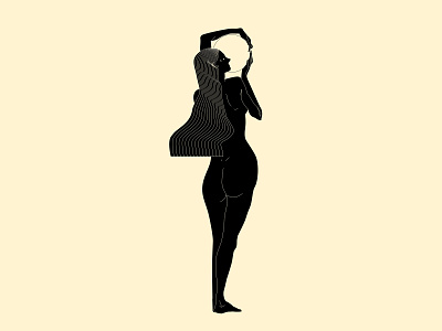 She is the World abstract composition design diva dual meaning figure illustration goddess holding holding the world illustration laconic lines minimal poster sun woman woman figure woman illustration
