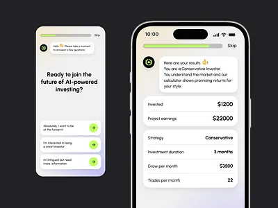 CoinSight AI App — Your Crypto Investing Assistant ai assistant ai trading app crypto ai crypto trading finance investing onboarding ui uiux
