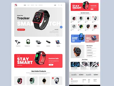 Smartwatch Landing Page dribbble graphic design landingpagedesign minimaldesign smartwatchdesign ui uidesign