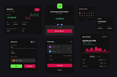Crypto Platform Components design graphic design ui ux web app web design