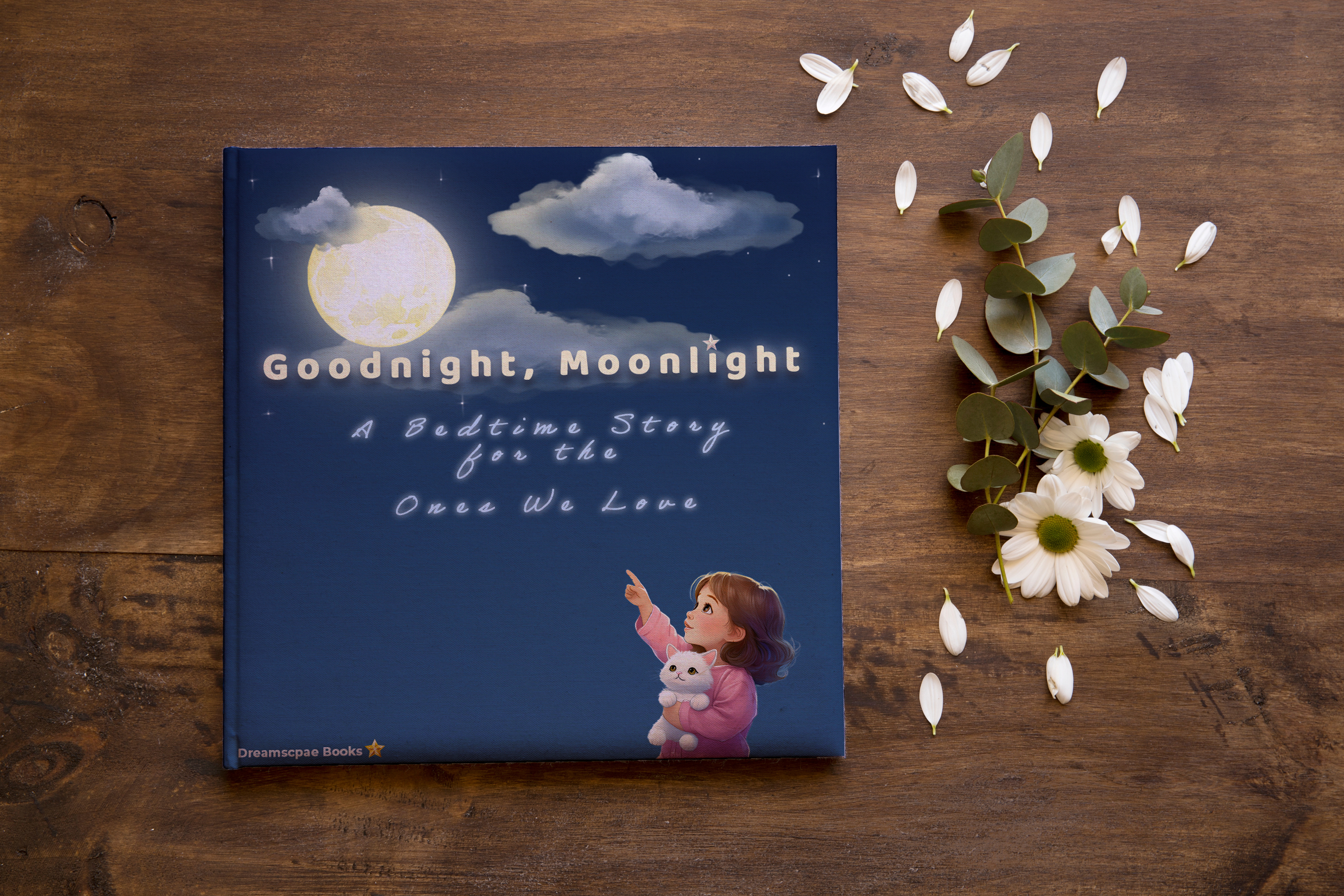 Goodnight, Moonlight – Children’s Book Cover adobe photoshop bookcover characterdesign chlidrensbook coverdesign designforprint digitalillustration graphicdesign illustration mockup publishing stroytelling