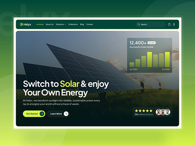Helyx – Sustainable Energy Website Concept ⚡ branding clean design dribbble energywebsite herosection home page illustration landing page responsivedesign sustainabledesign ui uidesign uiux uxdesign web design webdesign