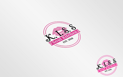 Kiss Soul Kitchen Logo - Client Project badge branding circuler design food golden ration graphic designer graphic wing grid illustration kitchen logo logo design minimal logo minimalist restaurant