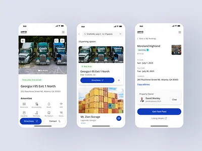 Truck Parking App fluent logistic mobile ui parking react native transportation truck parking ux