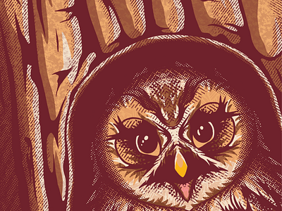 The Screech Hollow art band bold lines branding graphic design halftones illustration owl procreate art tour poster