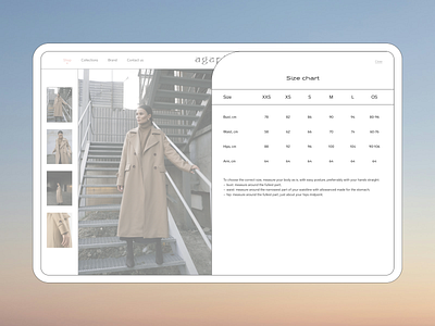 Clean Fashion UI – Agapium Product & Size Chart clothing ecommerce ecommerce ui design fashion interface light mode minimal online shop online store ui product design ui ui design ui ux design user experience user interface ux web design web ui website website design
