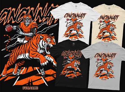Cincinnati American Football Merch Illustration american football bengals cincinnati cincinnati bengals football football apparel football illustration football merchandise nfl rugby sports drawing sports illustration sports merchandise tiger