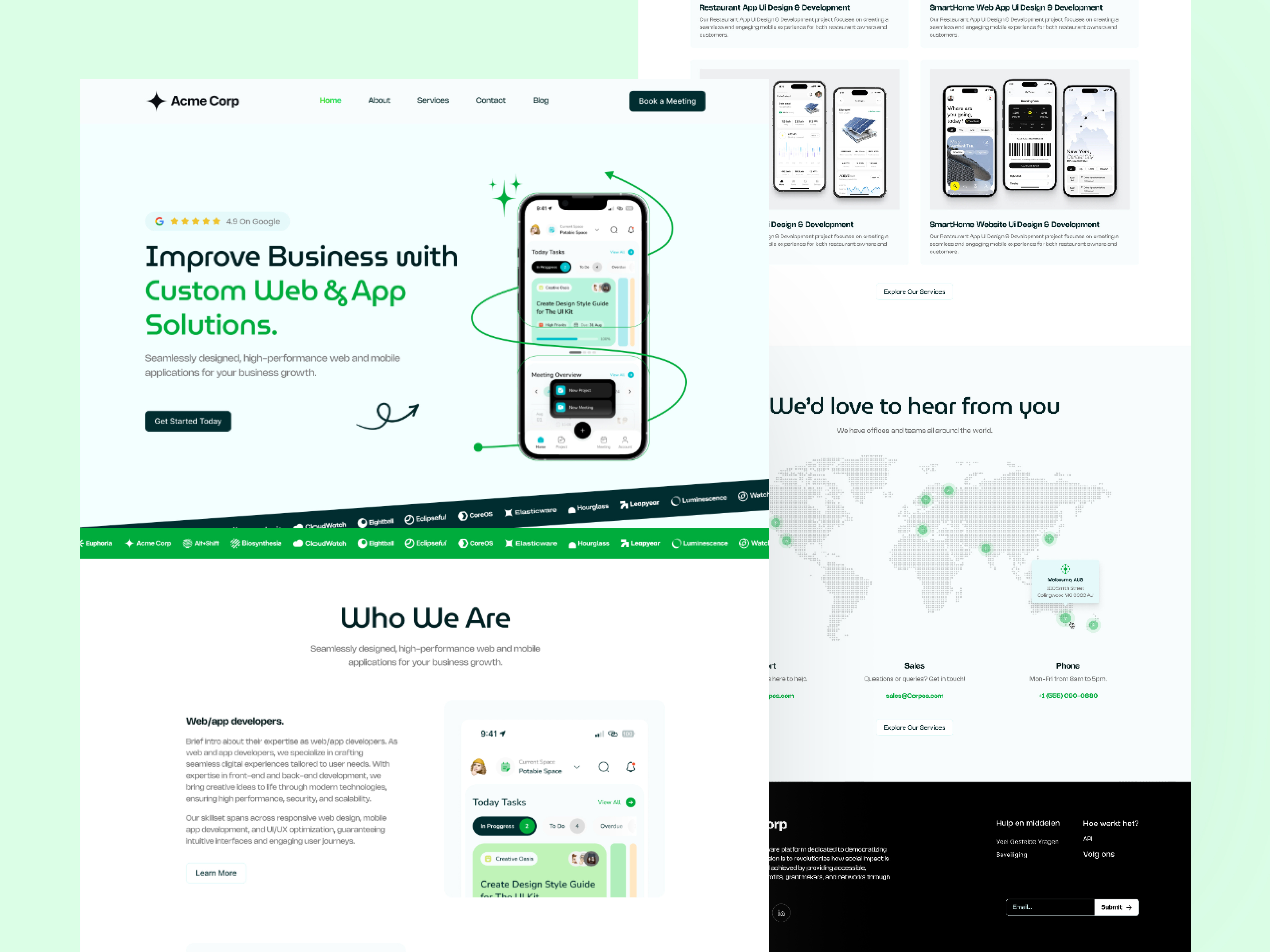 Acme Corp SAAS Website Design ai ai website best web design agency creative website figma finance ui fintech interface modern website product saas saas landing page saas website service software website startup technology website uiux website