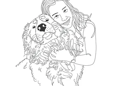 Line art illustration cutepets dogandgirl illustration illustration art line art one line art petart petdrawing petlovers petportrait vector