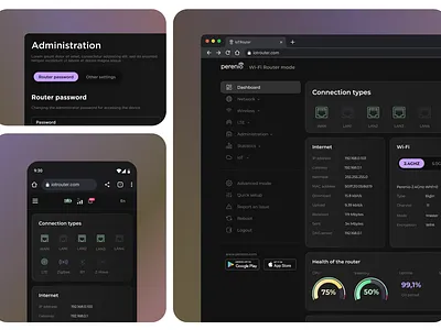 IoT Router Web Interface iot product design responsive design ui ux web interface
