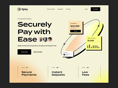 Spay - Online Payment Website design landing online payment payment ui ux web website