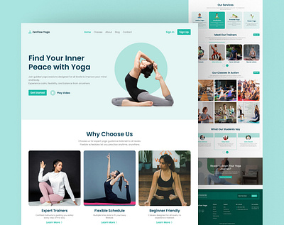 Yoga & Wellness Landing Page Exploration asana clean ui figma fitness website landing page design lifestyle website meditation mindfulness minimal design modern website responsive design ui design ux design web design wellness yoga yoga coach yoga landing page yoga studio yoga website