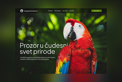 Belgrade Zoo Landing Page dark green green landing page parrot ui ux zoo zoo design
