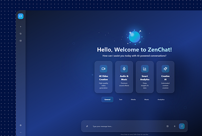 🤖Zenchat : UI ChatBot AI Agent appdesign beforeandafter blueaesthetic creativecoding darkmode designinspiration tech