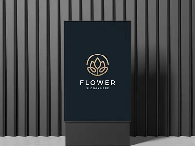 Minimalist beauty flower logo template beauty floral flourish flower geometric golden graphic design line logo lotus luxury modern salon spa