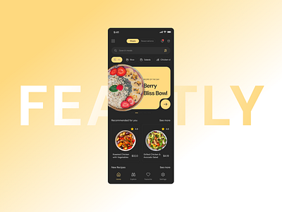 Feastly – Home Screen app booking feastly food home home screen interface mobile mobile design product design reservation restaurant screen ui ui design ux ux design